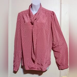 Chic Women's Blouse with Tie-Neck in Rose